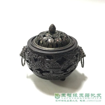 黑檀木雕雙龍云鼎香爐香盒木鏤空香薰爐創意送禮擺件木雕工藝飾品