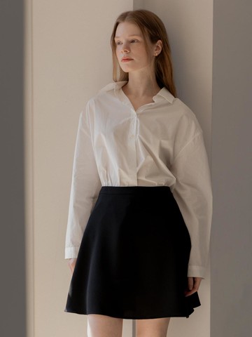 A-line Mini Flutter Skirt - Black