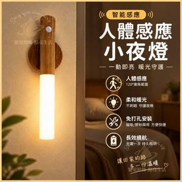 隔日到貨🌳壁掛感應夜燈 磁吸感應燈 小夜燈 人體感應燈 LED燈 走廊燈 衣櫃燈 黃光 床頭燈 閱讀燈 餵奶燈