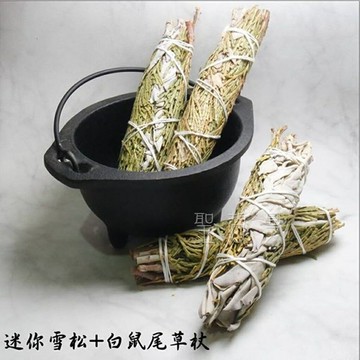 迷你雪松+白鼠尾草杖 白色鼠尾草 雪松 強力淨化 白色鼠尾草 美國進口 香草專賣 能量 薰香 ?聖哲曼?