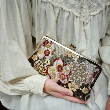 西陣織金襴系列親子長夾口金包/手拿包/共兩色