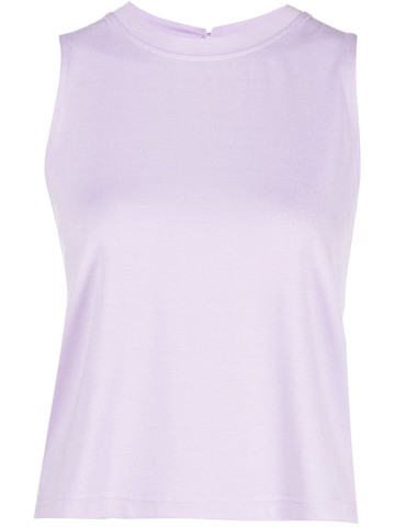 Marchesa Notte - round neck cropped tank top - women - Spandex/Elastane/Viscose - XS - Purple