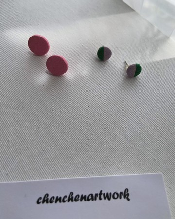 圓圈耳環 圓點 普普風 軟陶耳環 海外獨家設計 手作耳環