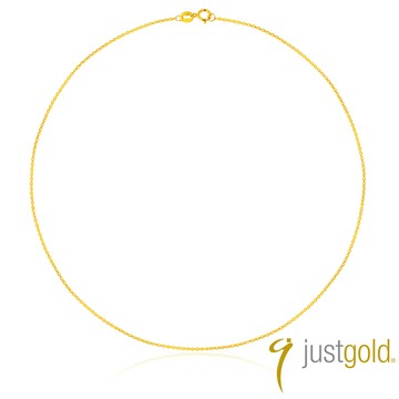 【Just Gold 鎮金店】18K金 扁型斗元鍊MN(16吋)