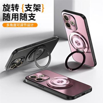 yswen適用OPPOA5活力版手機殼新款A5高級感防摔oppo支架一體旋轉保護殼帶指環手機套軟殼防滑金屬磁吸男外殼+