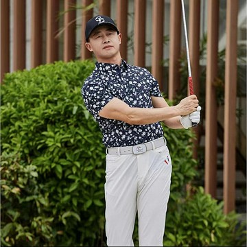 calladike高爾夫男裝翻領短袖花色polo衫新款2023男戶外運動上衣