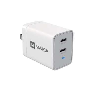 MAXIA 氮化鎵GaN 67W雙孔USB-C充電器-白色(支援iPhone17/16快充/MPC-A67W)