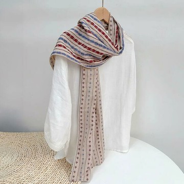 復古提花圍巾252110