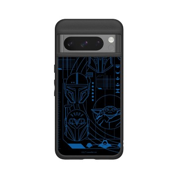 Pixel 8 Pro SolidSuit 黑 - 迪士尼-星際大戰 Star Wars - 曼達洛人-線稿風格