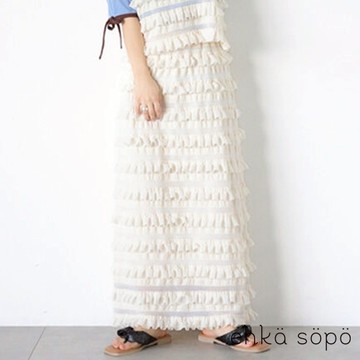 ehka sopo 荷葉邊層次感綁帶長裙(FF46L1L0180)