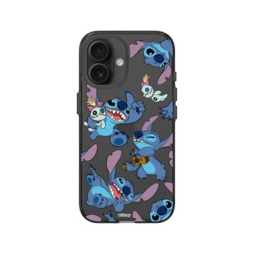 iPhone 16 Clear (相機按鈕) 酷墨灰 - 迪士尼-史迪奇 Disney Stitch - 史迪奇 - 史迪奇與Scrump圖款