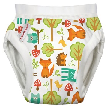 ImseVimse 有機棉幼兒如廁訓練褲 舒適透氣 可重複使用  SL(13~17kg)  歡樂森林 白色  1件