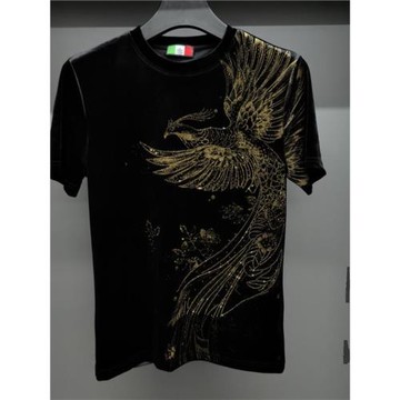 時尚歐貨男士金絲絨短袖打底衫個性燙鉆休閑舒適百搭半袖T恤上衣