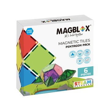 MAGBLOX 澳洲 美學磁力片 配件 五角形6pcs-繽紛