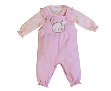 【VIVIBABY】假兩件式艾瑪兔連身裝-粉色