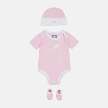 NEW BALANCE 包屁衣套組 粉色 學步鞋 帽子 0-6個月 LAKB0106LLS