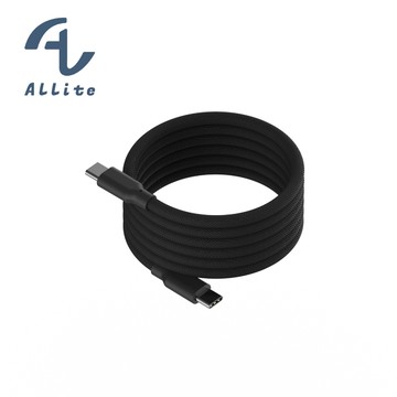 [萬摩科技]Allite Easy Cable 磁吸收納編織快充線 （USB-C to USB-C）質感黑