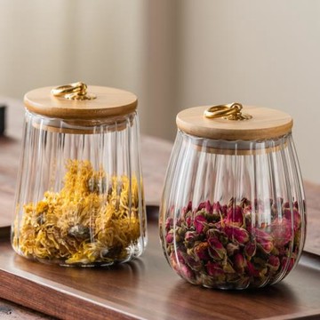日式家用密封玻璃茶葉罐收納盒放花茶防潮罐糖罐儲存罐廚房茶罐