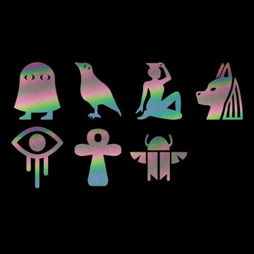 反光屋FKW 埃及 法老王 汽車貼紙 黑彩反光貼紙 神秘風格 車貼 擋風玻璃 車身貼紙 光滑平面皆可貼飾 撕除不殘膠