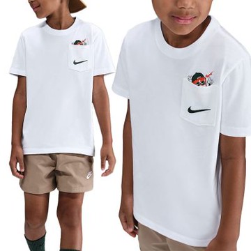 Nike K Nsw Tee Boxy Pkt 大童 白色 柔軟 棉質 運動 休閒 短袖 HV5225-100