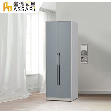 【ASSARI】滿天欣2.5尺灰色雙吊衣櫃(寬75x深60x高200cm)