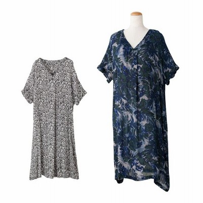 シニア服 80代 70代 60代 レディース 婦人服 高齢者 おばあちゃん 楊柳 半袖 Vネック プリント ワンピース 通販 Lineポイント最大get Lineショッピング