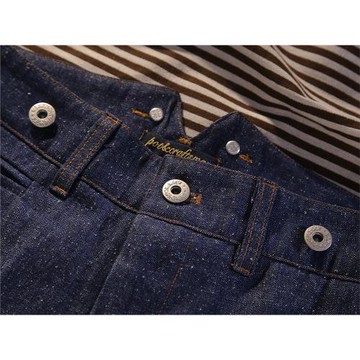 清倉 珍珠紗牛仔背帶褲男美式復古寬松高腰直筒休閑褲 美國闊腿褲