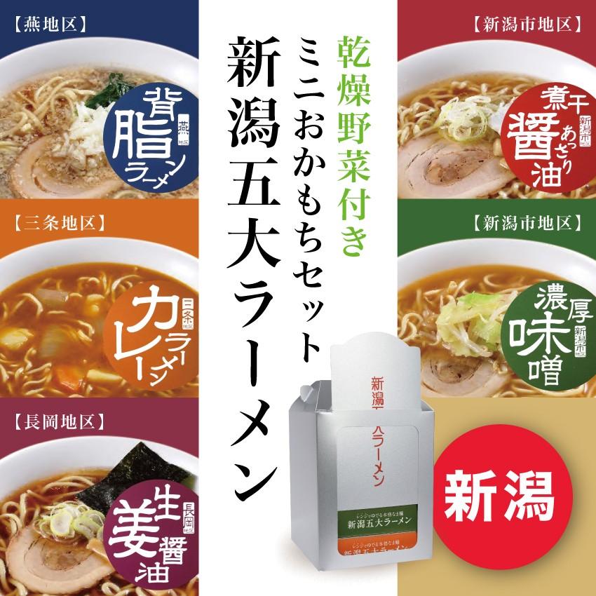 お取り寄せ 2023 新潟五大ラーメン ミニおかもちセット 本格なま麺５食 送料無料 産地直送