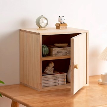Happylife 實木可堆疊置物櫃 有隔板全板門 Y12020