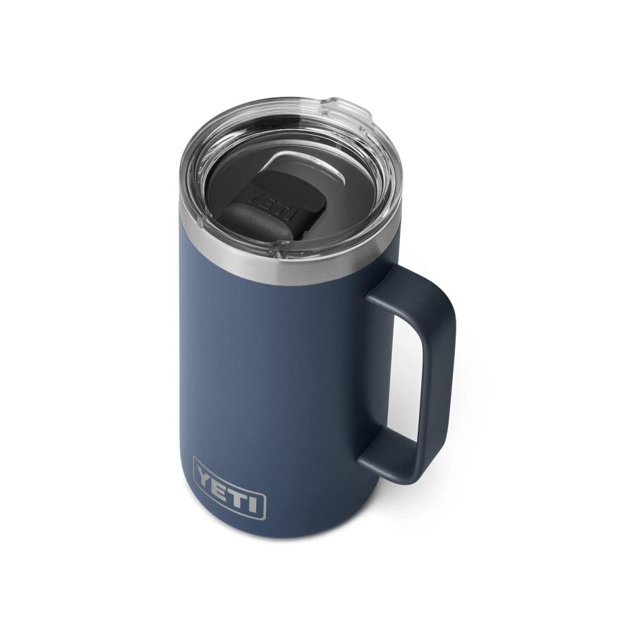 YETI Rambler 24オンス マグカップ マグスライダー蓋付き 真空断熱 ステンレス製、ネイビー