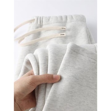 簡約松弛不單調！淺花灰重磅直筒抓絨衛褲秋冬休閑寬松垂感運動褲