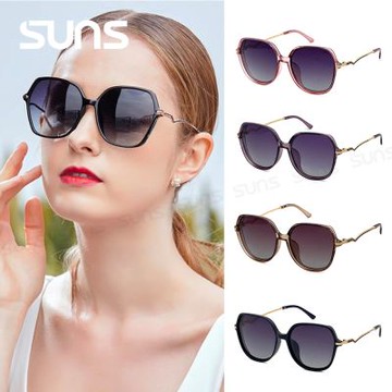 【SUNS】時尚精緻鑲鑽造型名媛款 Polarized淑女偏光墨鏡 大框顯小臉 防眩光 抗UV400