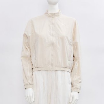 Puma 流行系列 Femme 女款 米白色 尼龍 防風 拉鍊 夾克 亞規 運動 休閒 風衣 外套 63130987