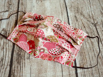 環保可洗 紅色和風小兔汽球棉布口罩 可放入濾芯或即棄口罩