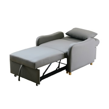 【RICHOME】瑪禧貓抓皮單人沙發床灰色