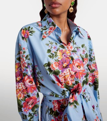 Dolce & Gabbana Floral cropped cotton shirt