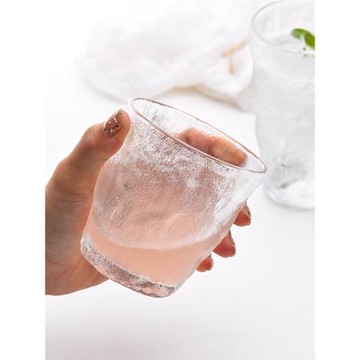 網紅冰川玻璃杯高顏值水杯女果汁飲料杯子女夏ins風咖啡啤酒杯男