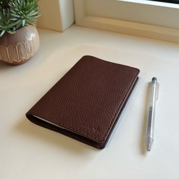 【新品】Journey A6 皮革筆記本/記事本/植鞣革/客製化- Espresso