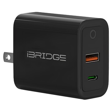 iBRIDGE PD20W 雙孔快速充電器 IBC007  黑色  1個