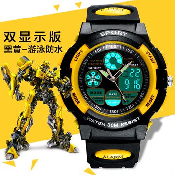 電子手表男孩小學生初中學生男童夜光防水防摔運動兒童鬧鈴電子表