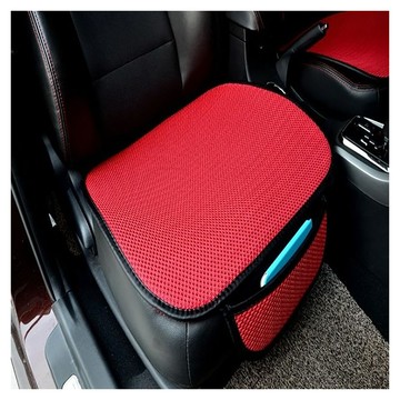 立體冰絲防滑汽車坐墊  透氣耐用  矽膠防滑顆粒  置物袋設計  富貴紅  1個