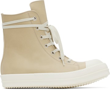 Rick Owens 米色 Hollywood Leather 高帮运动鞋