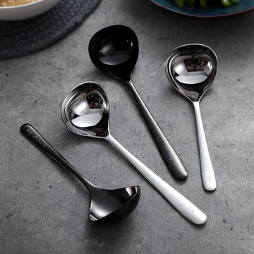 304不銹鋼勺子長柄調料勺火鍋 大頭圓勺喝粥勺滔油勺喝湯勺子湯勺