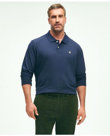 Brooks Brothers Men's Golden Fleece Big & Tall Stretch Supima Long-Sleeve Polo Shirt | Navy | Size 4X Tall