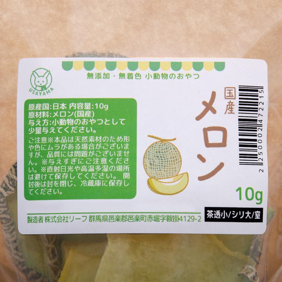 国産　メロン　１０ｇ　ドライフルーツ　小動物のおやつ　無添加　無着色