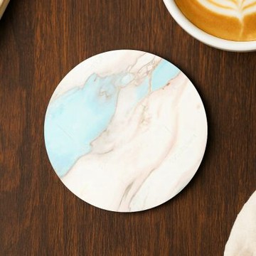TRON 圓形軟式珪藻土杯墊 大理石紋 吸水杯墊 速乾杯墊 防潮杯墊