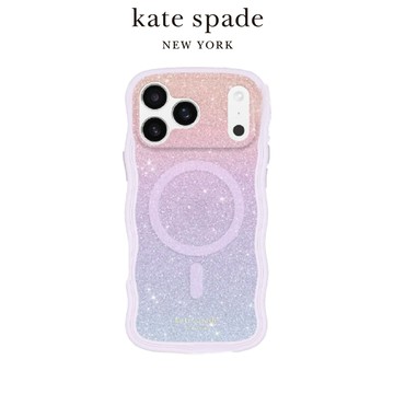 【kate spade】 iPhone 17系列 精品磁吸防摔波浪殼 粉彩紫
