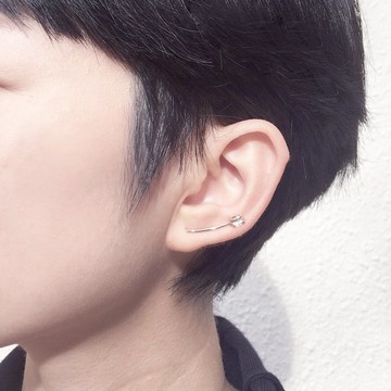 閃靈鑽閃光耳夾(單隻) Herkimer diamond shine earclip 925純銀
