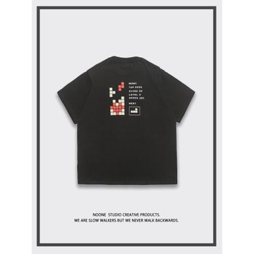 俄羅斯格 | NOONE | 小眾設計感 中性風復古街頭 | 男女短袖T恤