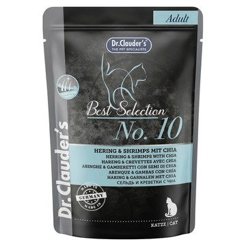 Dr Clauder's 克勞德博士 嚴選貓餐包 No.10 鯡魚鮮蝦奇亞籽 16入  85g  1套  海鮮